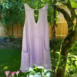 Free People Smooth Sailing Lilac Linen Dress